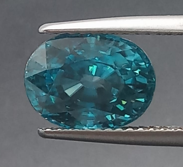 Natural Certified Blue Zircon: Cyan Elegance 6.45cts- ZR24 (24)