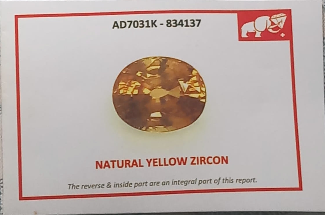 Natural Certified Yellow Zircon: Sunrise Splendor 3.34cts- ZR12 (24)