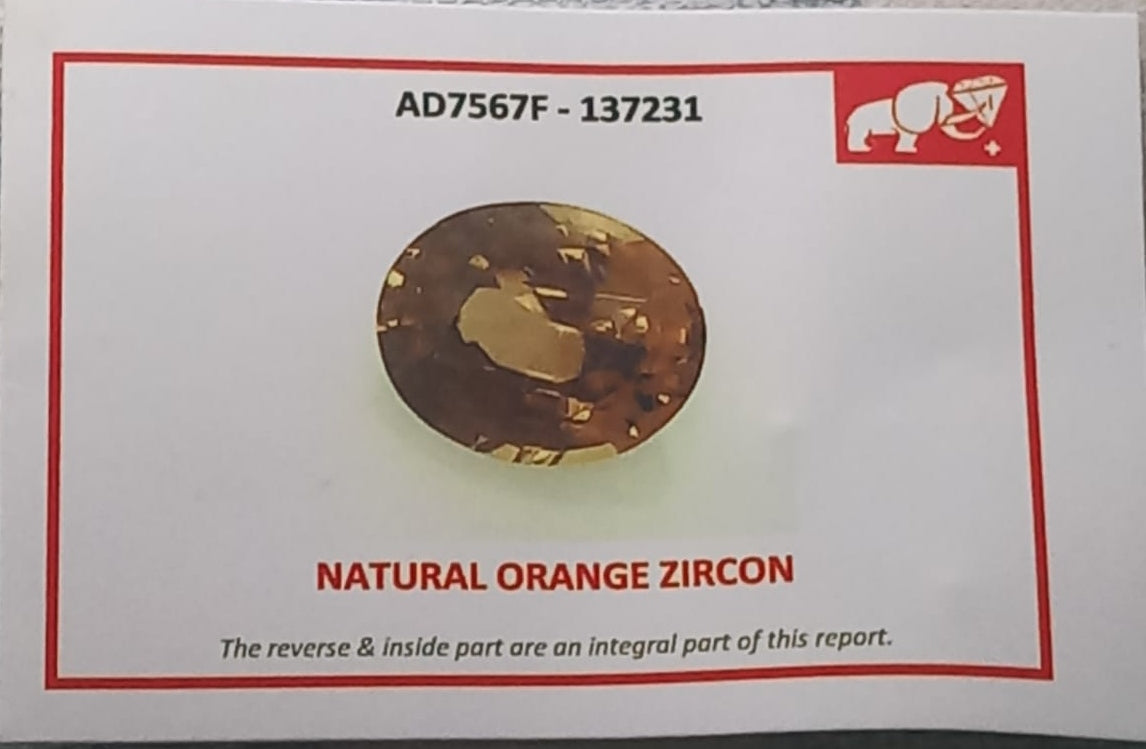 Natural Certified Zircon: Caramel Gleam 3.96cts- ZR19 (24)