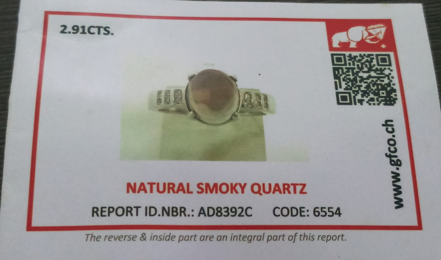 Natural Swiss Lab Certified Smoky Quartz (SIZE 8) SR47