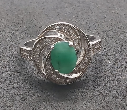 Natural Certified Emerald Ring (Size 7.5) SR19