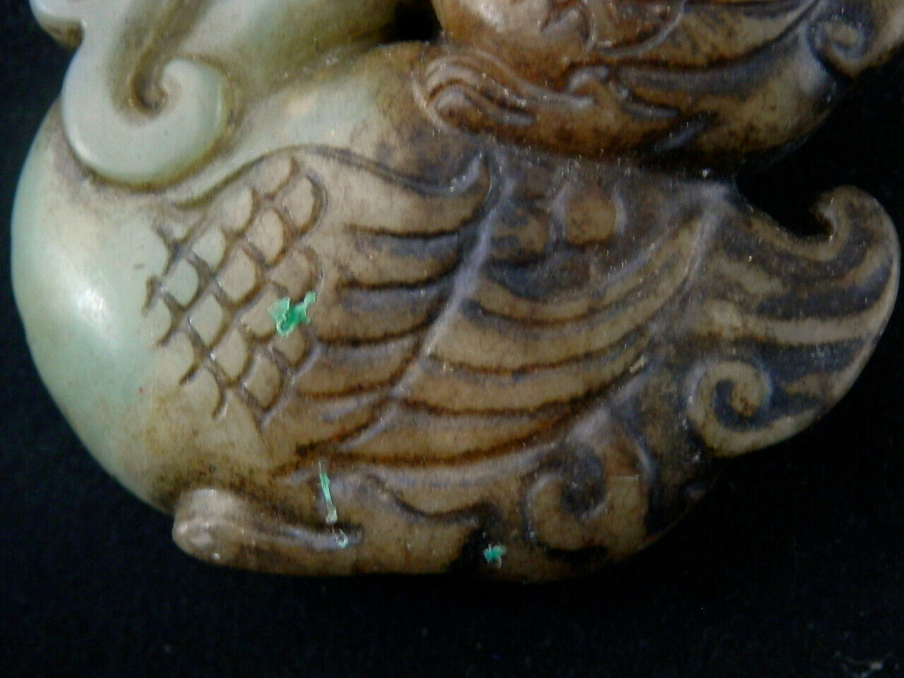 Chinese Jade Hand Carved Young On Duck Pendant