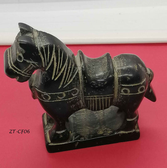 Natural Old Chinese brown jade hand-carved horse