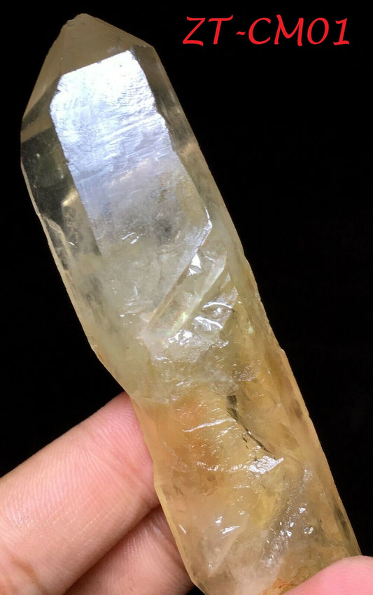 RARE Natural yellow Lemurian citrine Quartz Crystal