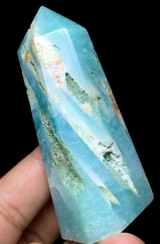 Natural Aqua / Caribbean Calcite blue aragonite tower new rare crystal beach mineral