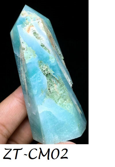 Natural Aqua / Caribbean Calcite blue aragonite tower new rare crystal beach mineral