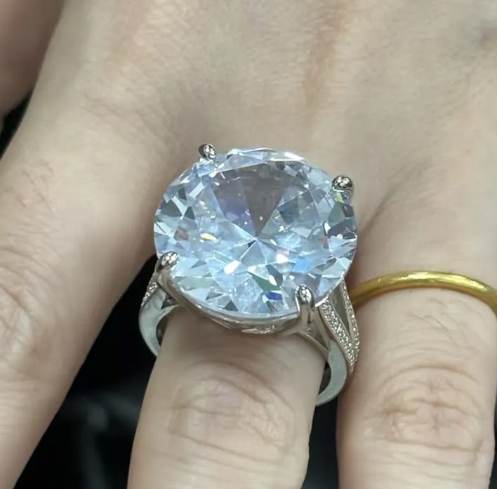 13ct Round White Sapphire Engagement Ring - Dazzling Forever Promise