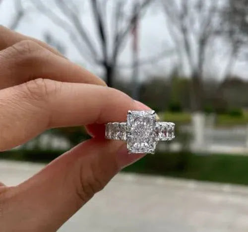 Fascinating 5ct Radiant-Cut White Sapphire Engagement Ring