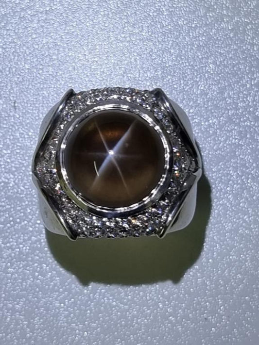 Radiant Brazil Natural Star Quartz Ring: Unveil the Sparkle Within