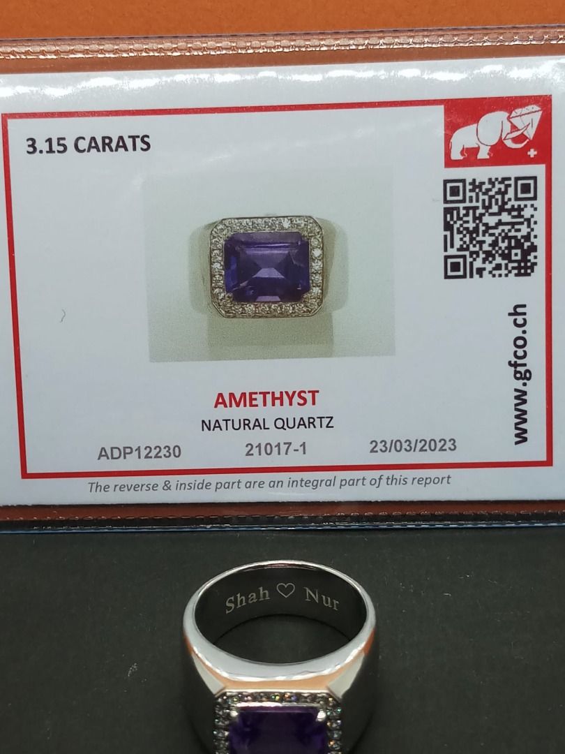 Enchanting Elegance: Natural Certified Amethyst Ring of Royalty