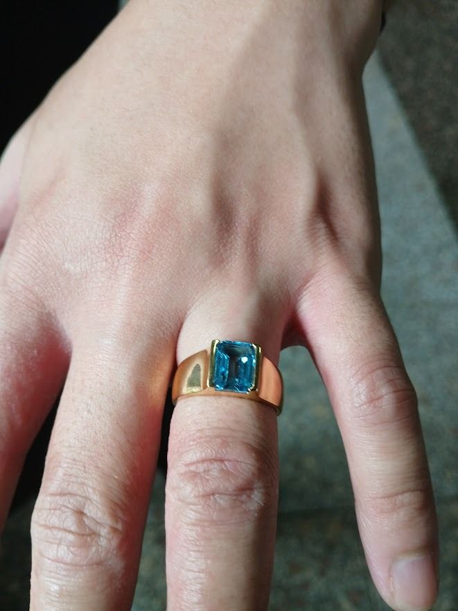 Custom made Blue Topaz Ring