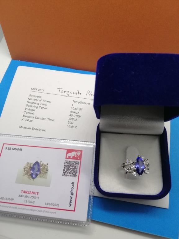 Exquisite Marquise Tanzanite Ring – Certified Swiss Brilliance in a Stunning Cut