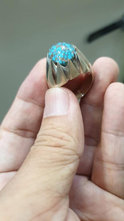 Custom Made with Buyer's own Gemstone Turquiose-As per Design shared by him.