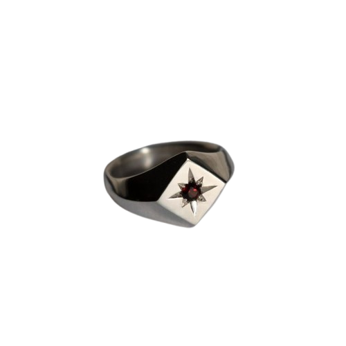 Crimson Star Signet Ring