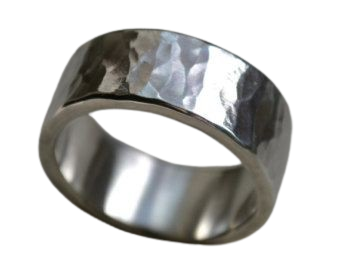 Polished Hammered Wide Band