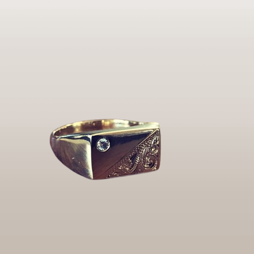 Regal Etch Signet Ring