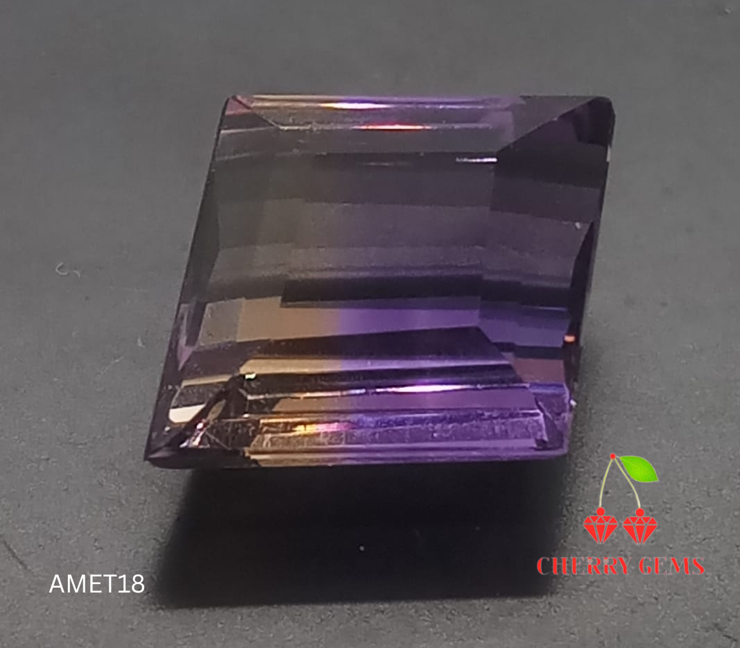 Natural Certified Parallelogram Ametrine: Sunset Lavender 9.02cts- AMET18 (24)