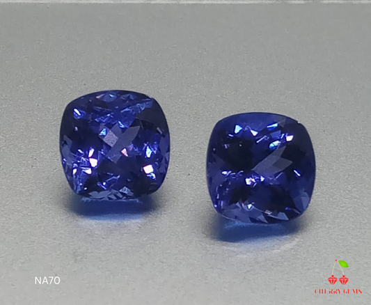 Natural Certified Pair Tanzanite: Azure Dreams 3.07 & 2.88cts- NA70 (24)