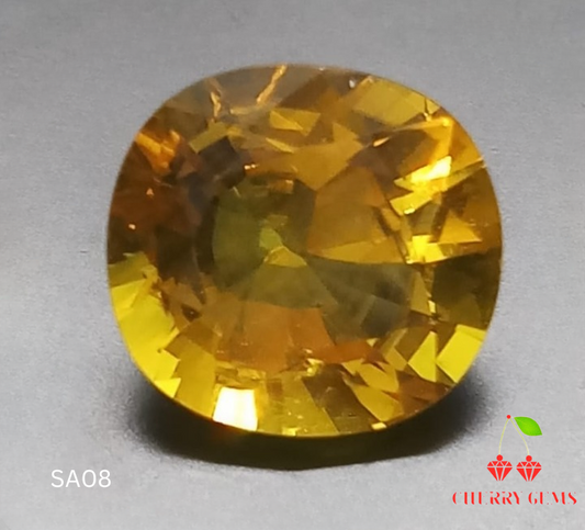 Natural Certified Yellow Sapphire: Sunburst Blaze 3.28cts- SA08 (24)