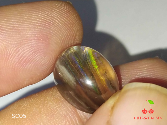 Natural Swiss Lab Certified 13.32ct Oval Colorless to Faint Green Cats Eye Scapolite Gemstone