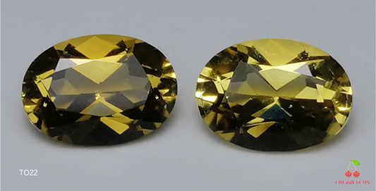 Natural Certified Yellow Pair Tourmaline: Sunlit Gems 1.7cts- TO22 (24)