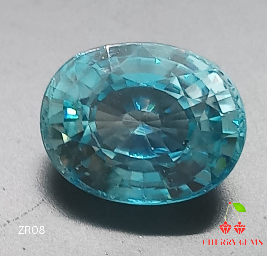 Natural Blue Zircon: Crystal Clear Blue 5.3cts-ZR08 (24)