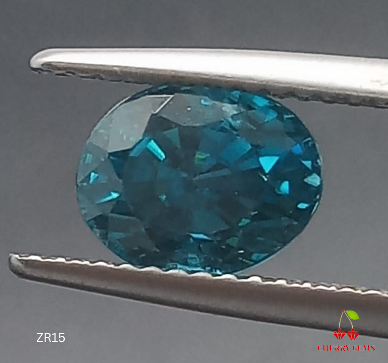 Natural Certified Blue Zircon: Oceanic Gem 5.59cts- ZR15 (24)