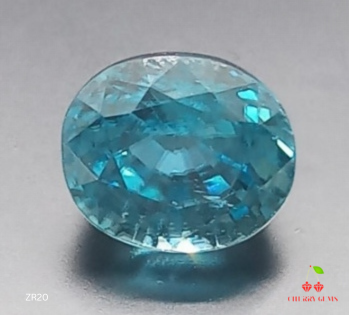 Natural Certified Blue Zircon: Aqua Gleam 3.6cts- ZR20 (24)