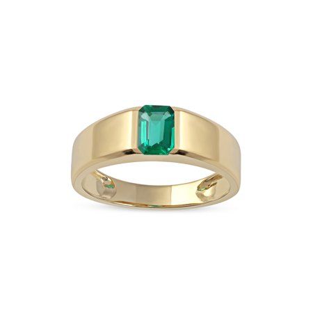 Gold Band with Emerald Accent