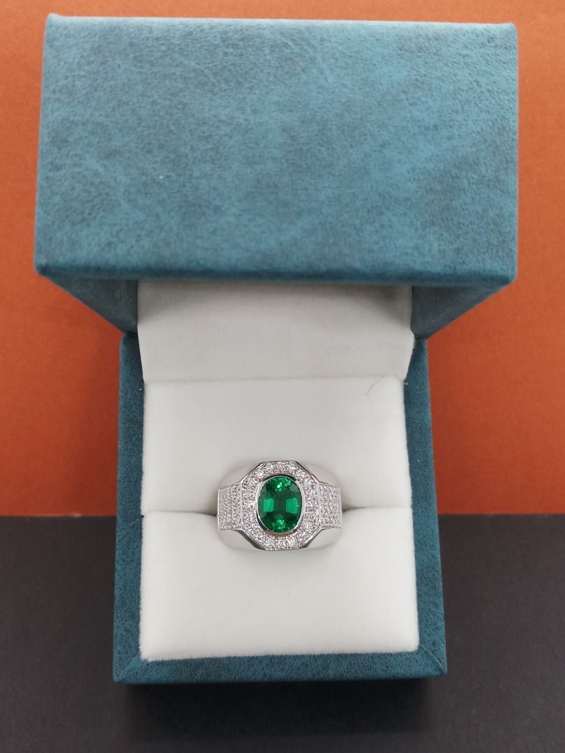 Lab Columbian Emerald Ring 2.66