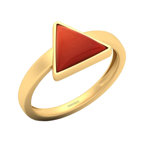 Modern Triangle Coral Ring