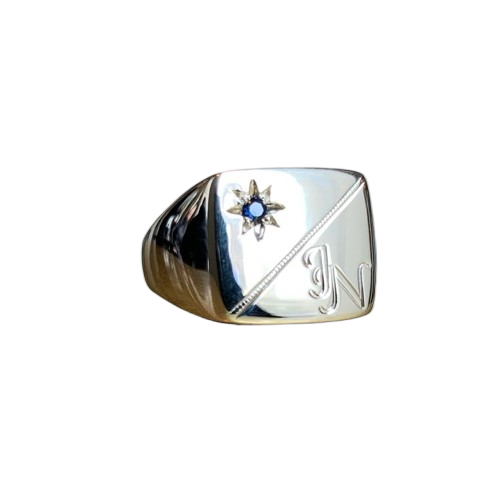 Stellar Monogram Signet Ring