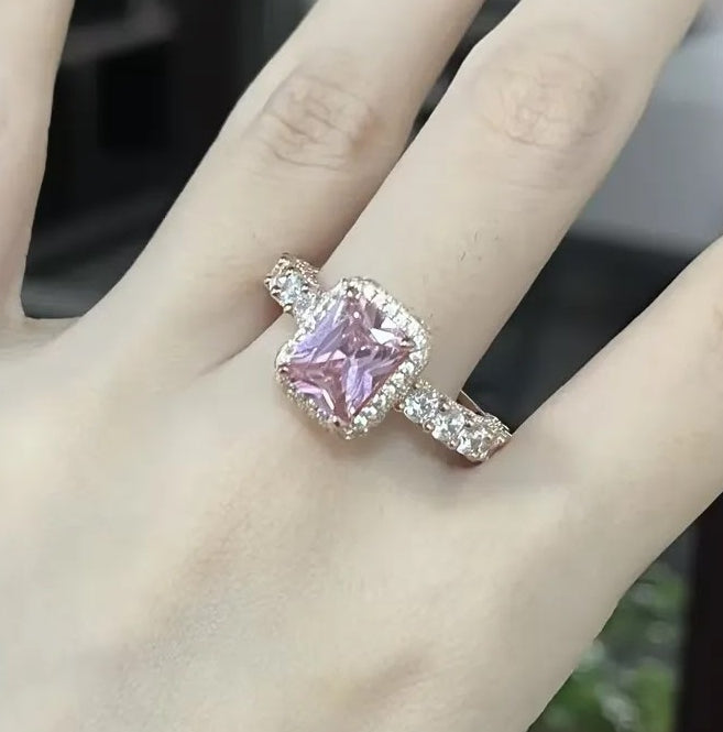 Statement in Pink: 7ct Radiant Cut Sapphire with Shoulder Stones