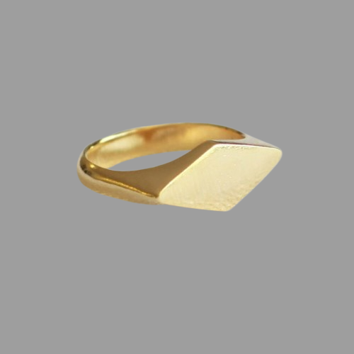 Minimalist Gold Diamond Shaped Signet Ring