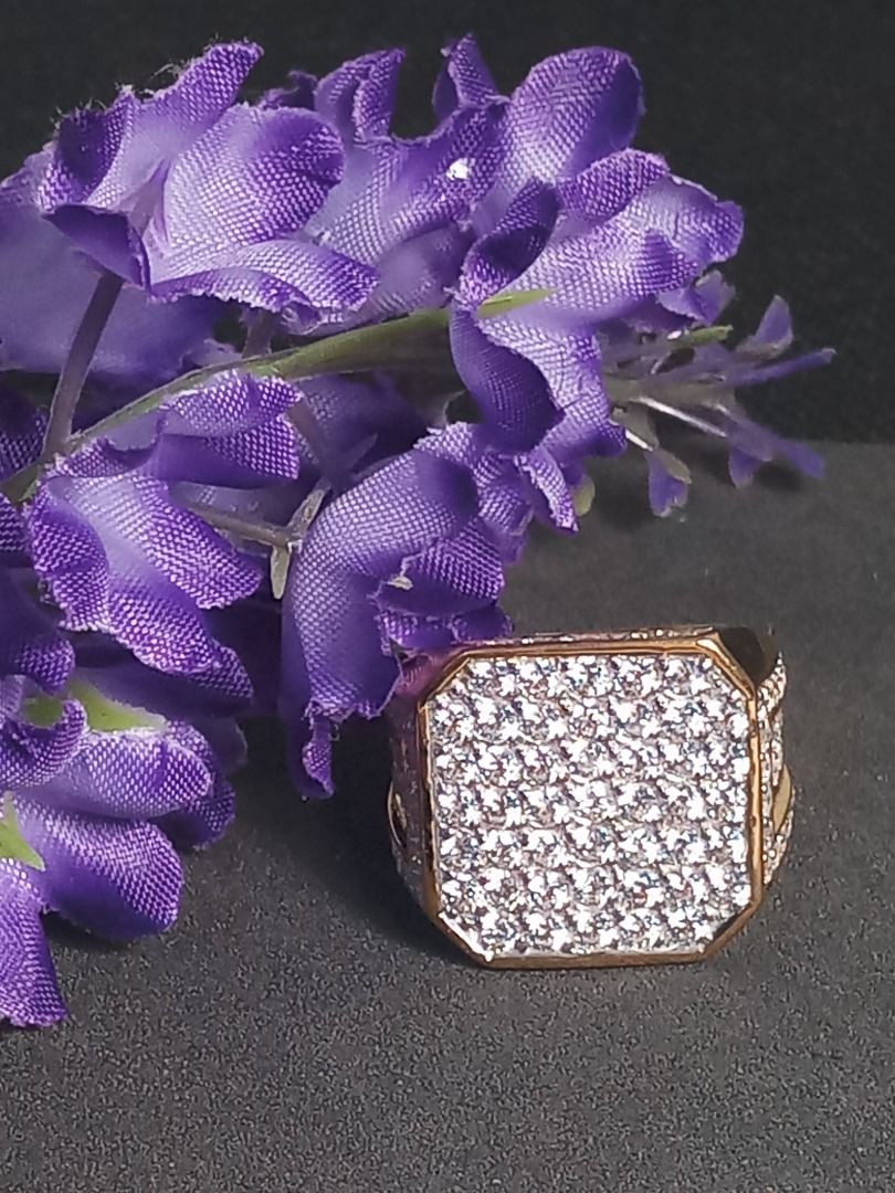 IN STOCK-READY-Massive 21G US 10 CZ Diamonds 925 18k HIgh Quality Micron Ring. Luxury