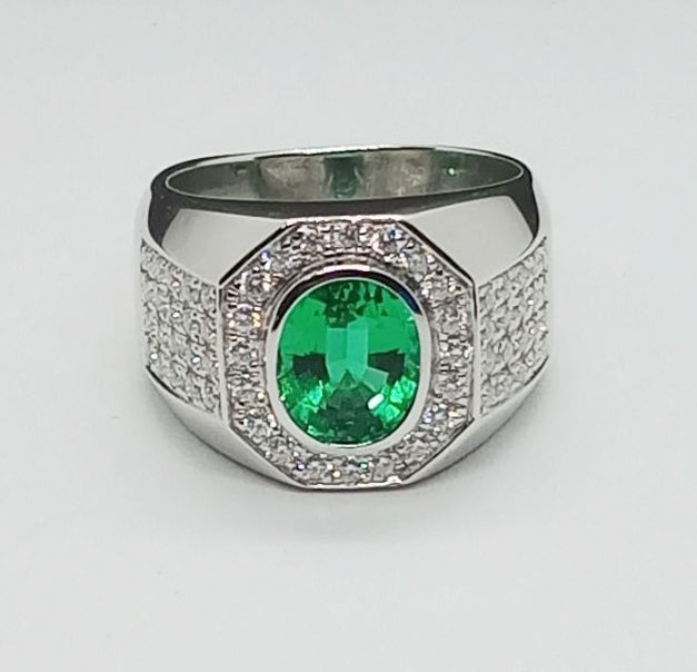 Lab Columbian Emerald Ring 2.66