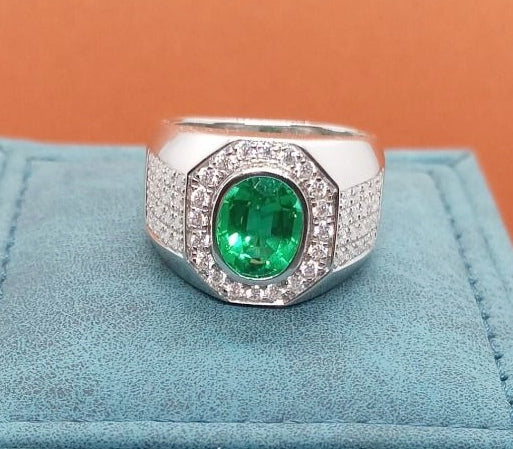 Lab Columbian Emerald Ring 2.66