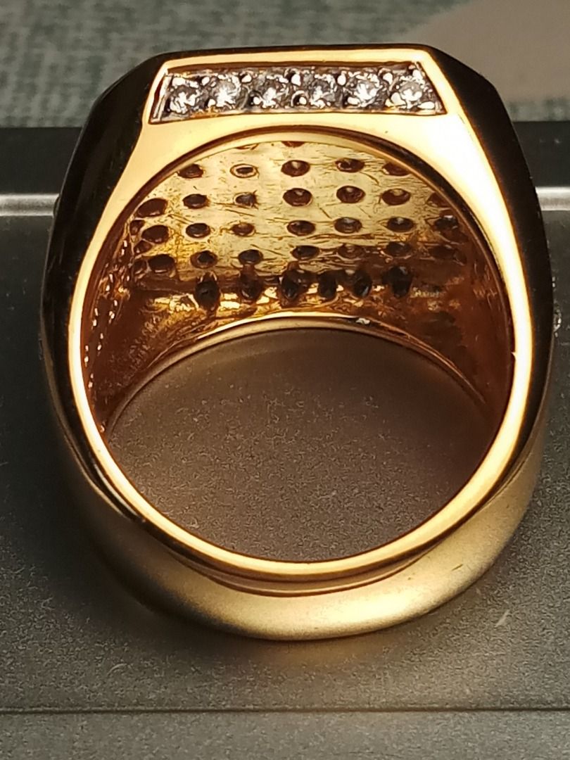IN STOCK-READY-Massive 21G US 10 CZ Diamonds 925 18k HIgh Quality Micron Ring. Luxury