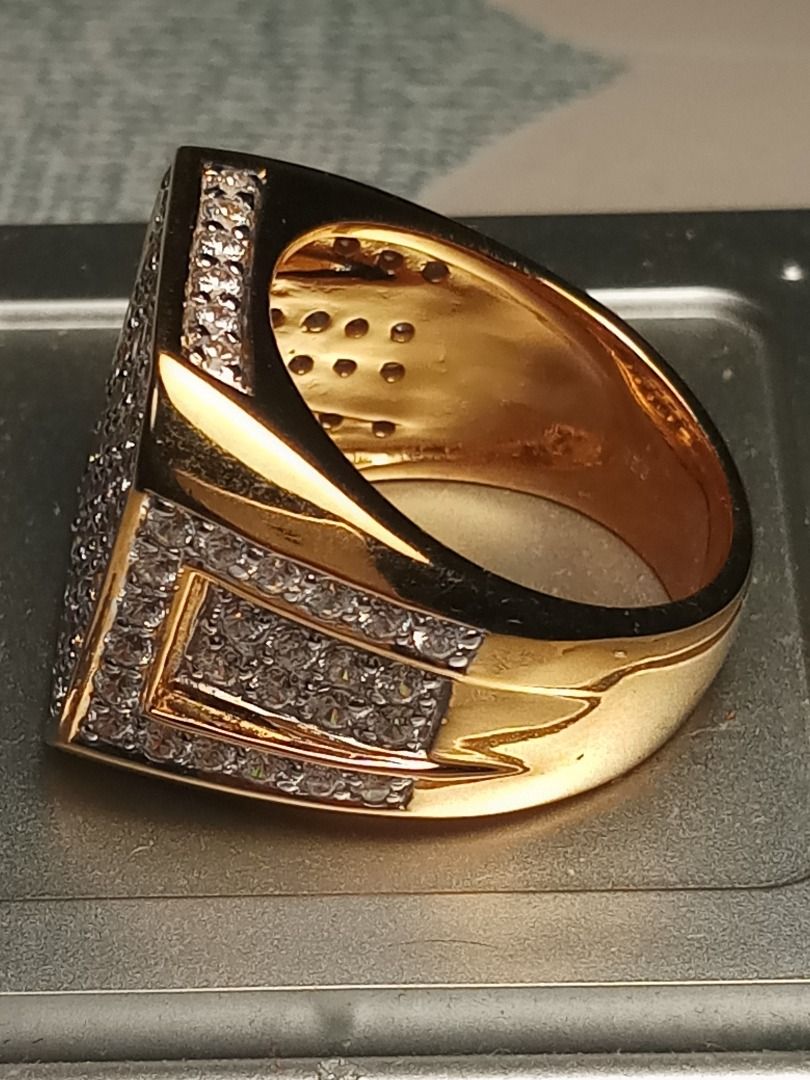 IN STOCK-READY-Massive 21G US 10 CZ Diamonds 925 18k HIgh Quality Micron Ring. Luxury