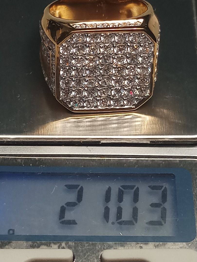 IN STOCK-READY-Massive 21G US 10 CZ Diamonds 925 18k HIgh Quality Micron Ring. Luxury