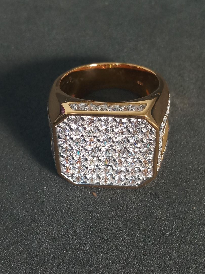 IN STOCK-READY-Massive 21G US 10 CZ Diamonds 925 18k HIgh Quality Micron Ring. Luxury