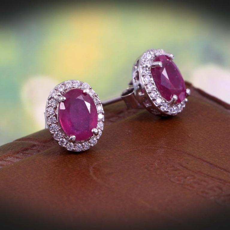 Radiant Ruby Earrings – Set in Gleaming 925 Sterling Silver