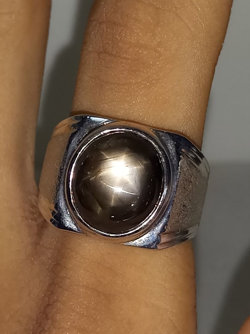 NATURAL BLACK STAR RING FOR MEN (SIZE 10.5) MR18