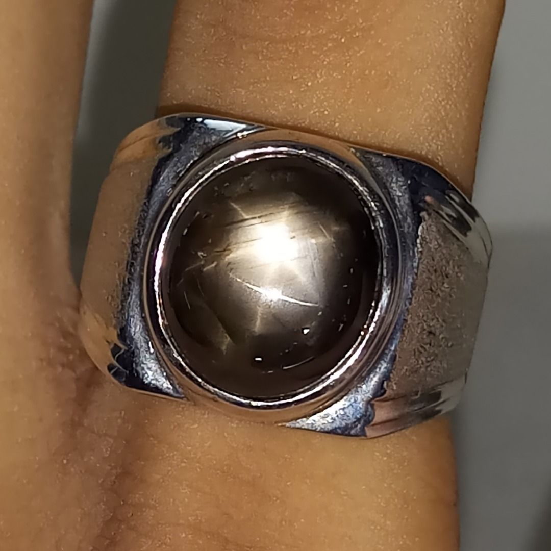 NATURAL BLACK STAR RING FOR MEN (SIZE 10.5) MR18