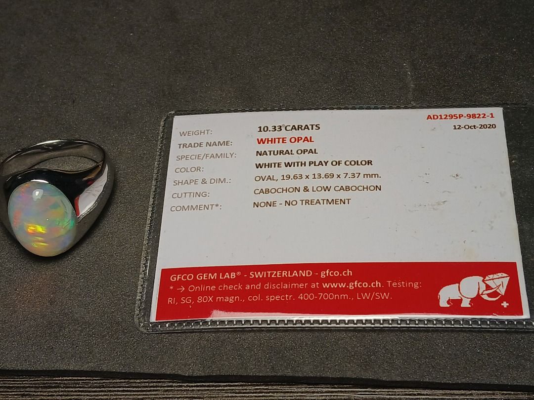 Custom Certified Opal Swiss Lab Cert 10.33cts