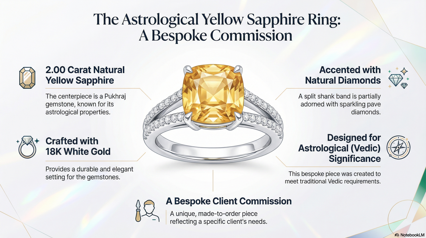 18K White Gold | Natural Unheated Yellow Sapphire | Natural Diamond Accents | Past Commission